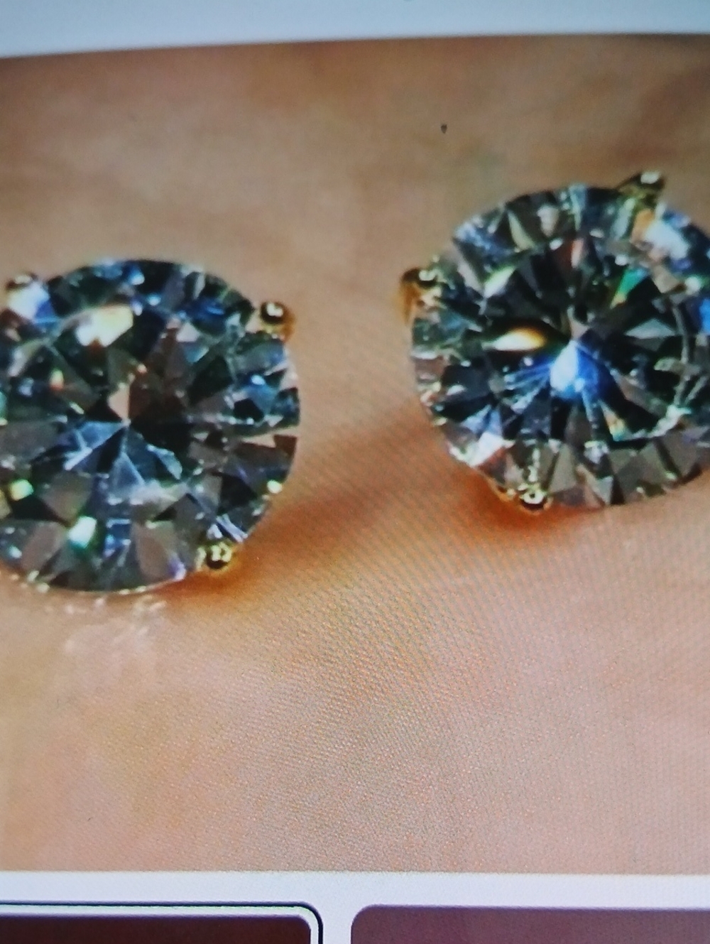 4Ct Round Cut Lab Created Diamond Stud Earrings 14k Yellow Gold Finish Silver